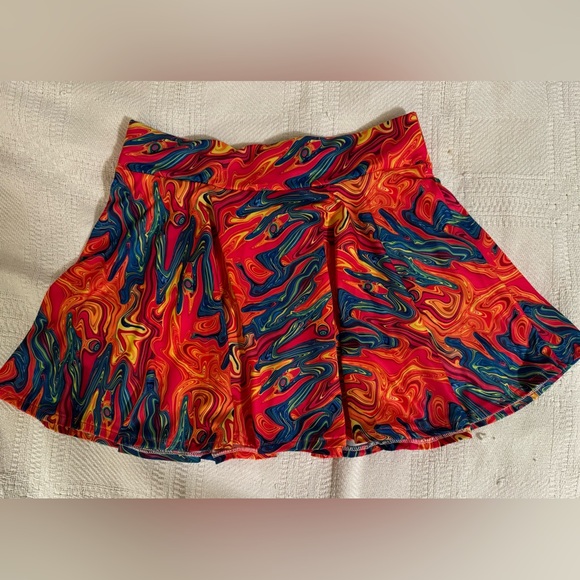 NWOT Women’s Orange Tie Dye Lycra Athletic Skirt Size Large - Picture 7 of 8
